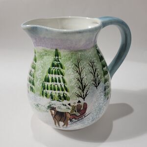 Nantucket Christmas Holiday Large Water Pitcher